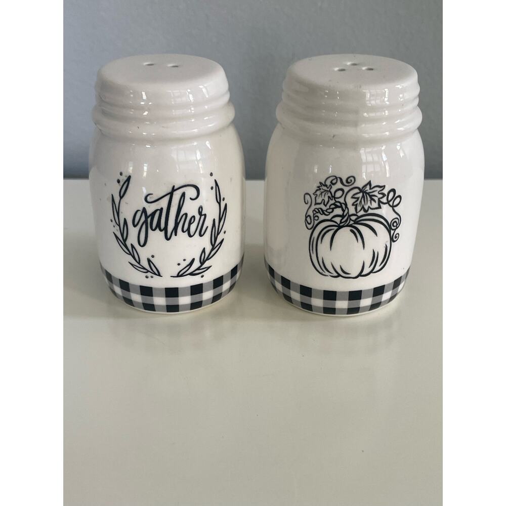 Gather Buffalo Plaid Salt & Pepper Shakers Farmhouse